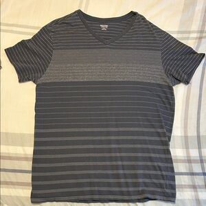 Modern Amusement Charcoal Striped V-Neck Tee